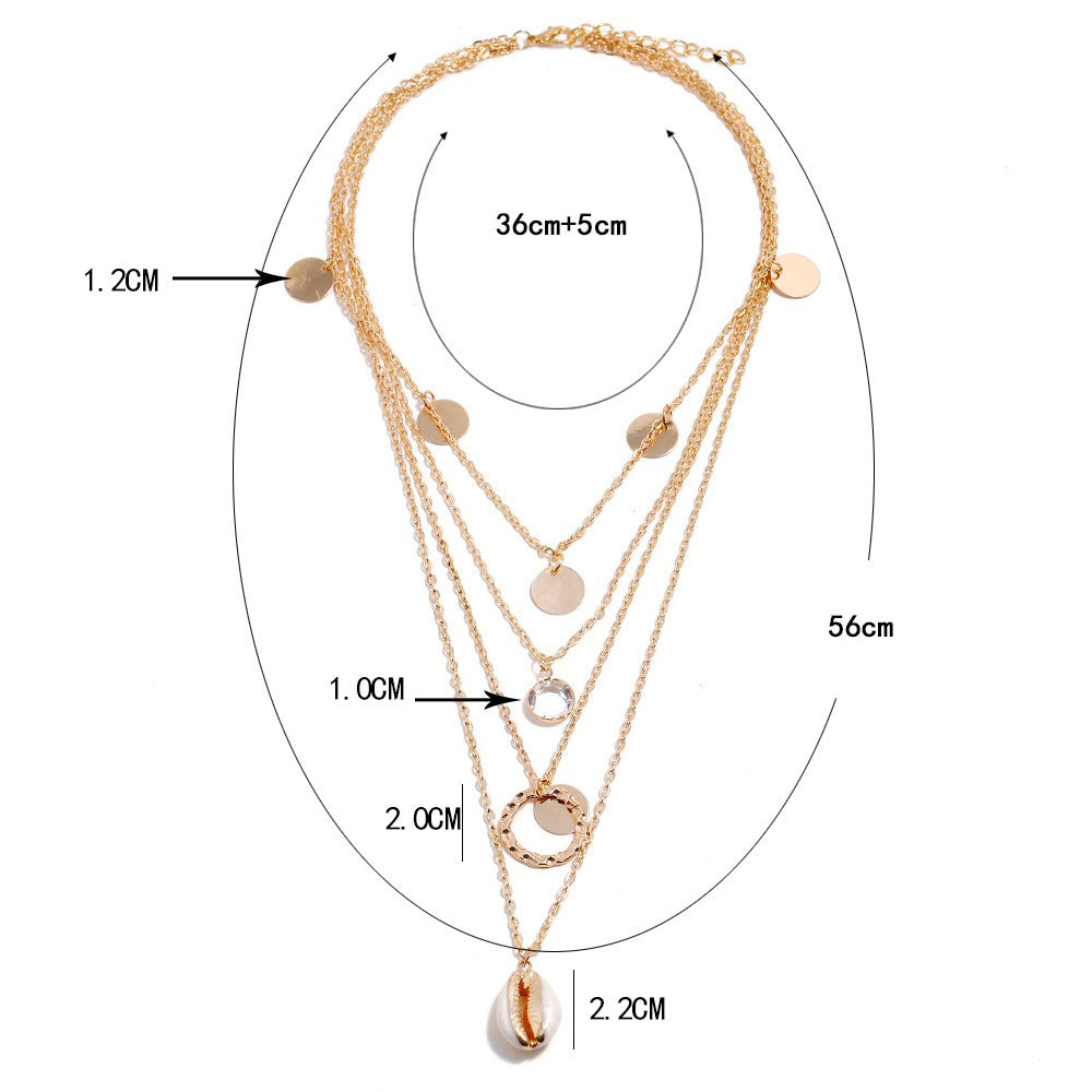 Collier multirang coquillage