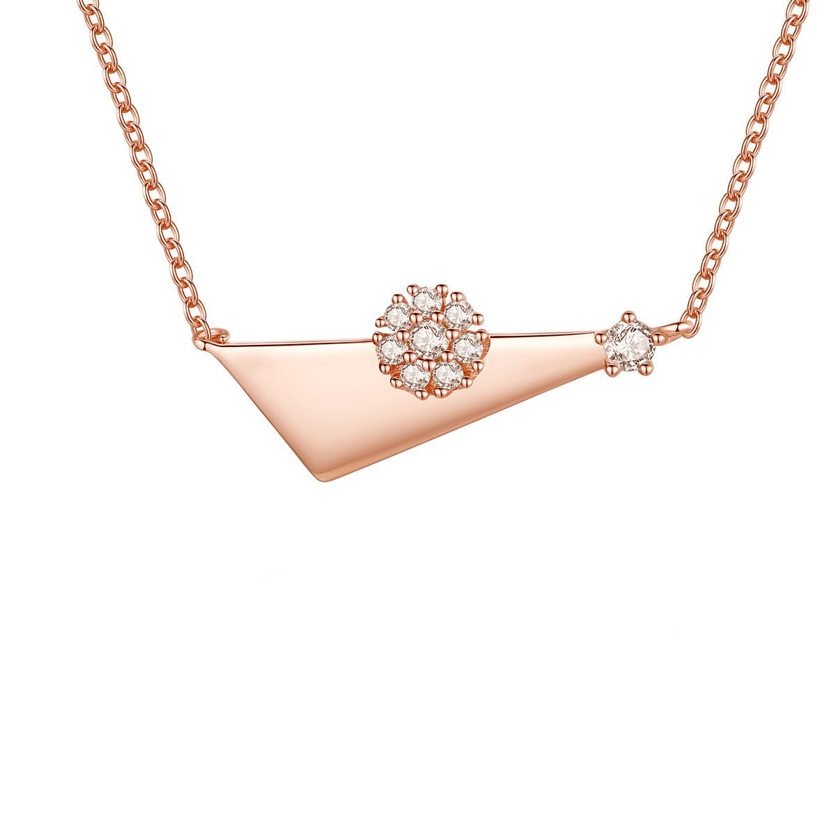 Collier triangle et rond Rose Gold