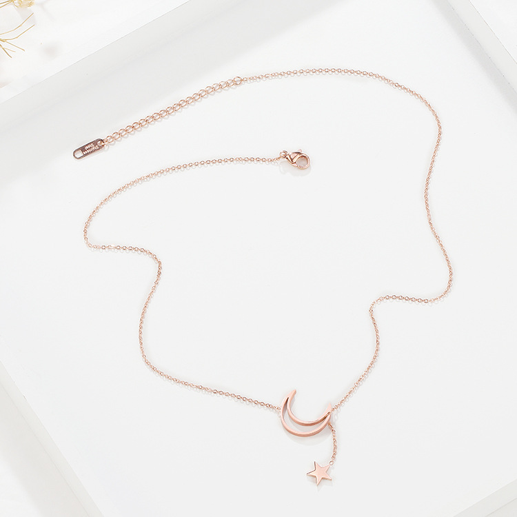 Pendentif étoile et lune Rose Gold