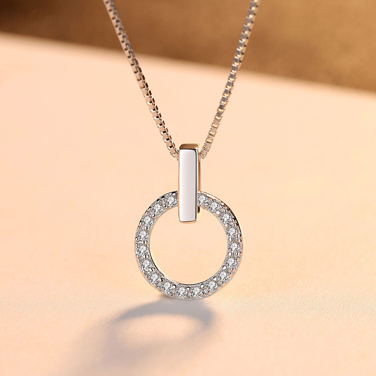 Collier argent pendentif rond