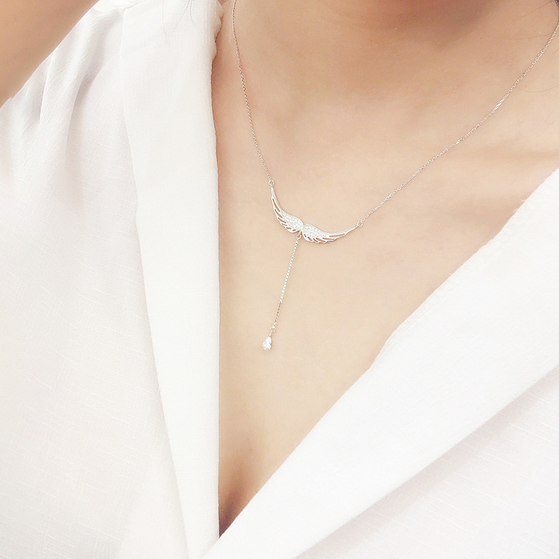 Collier ange argent femme argenté