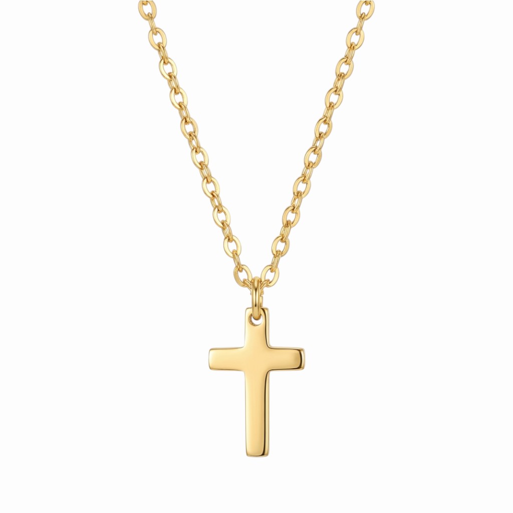 Collier Ras Du Cou Croix Doré Pour Femme - Pendentif élégant Avec Détails Brillants - Cadeau Idéal Pour Occasions Spéciales