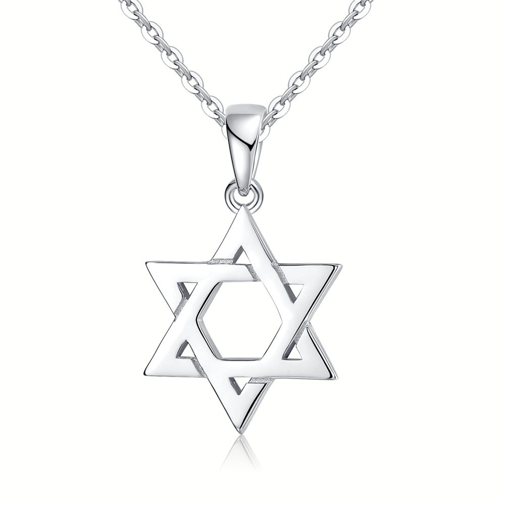 Collier étoile David Or argent