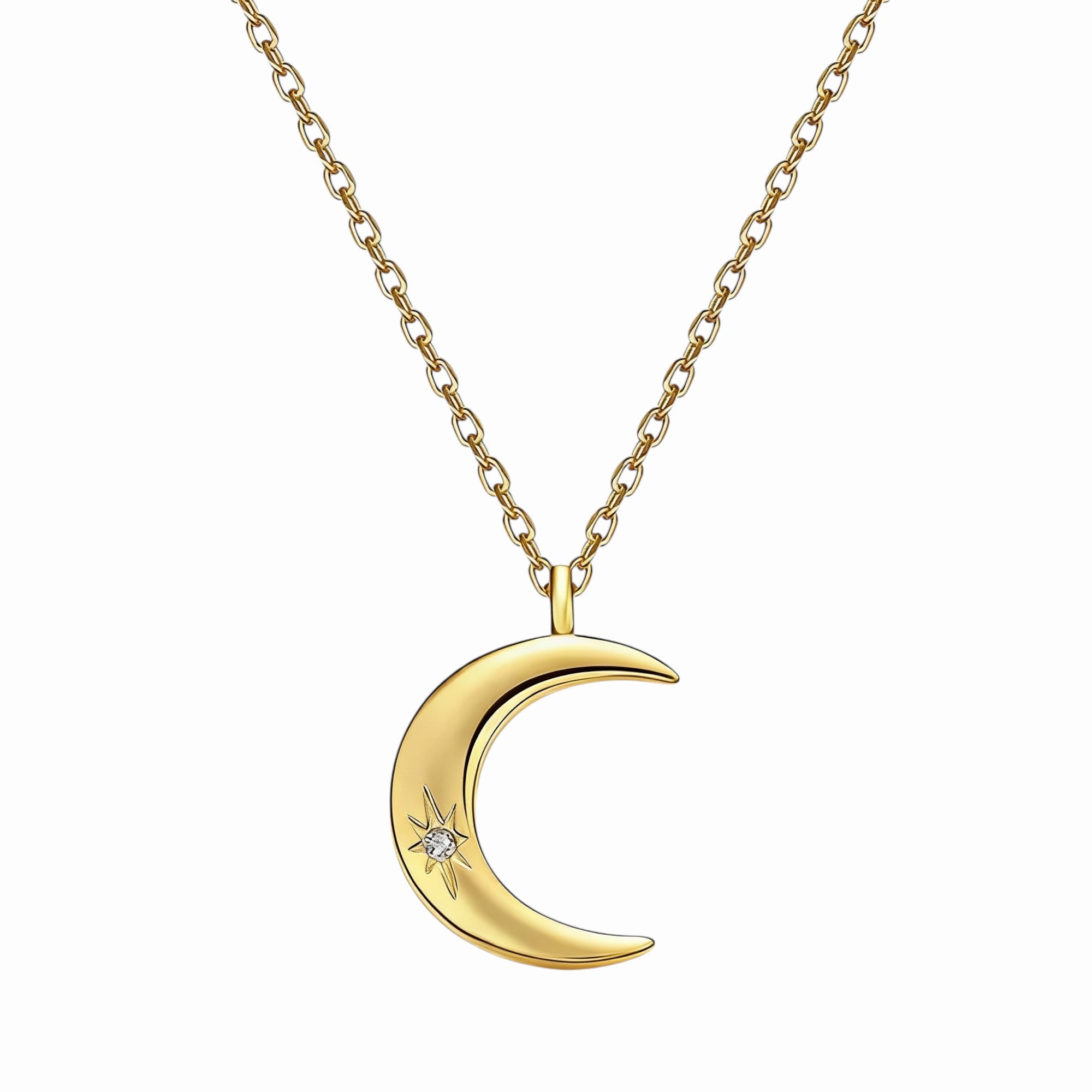 Collier Ras Du Cou Carita En Alliage Doré, Motif Demi-lune Avec Cristaux - Occasion (bon état)