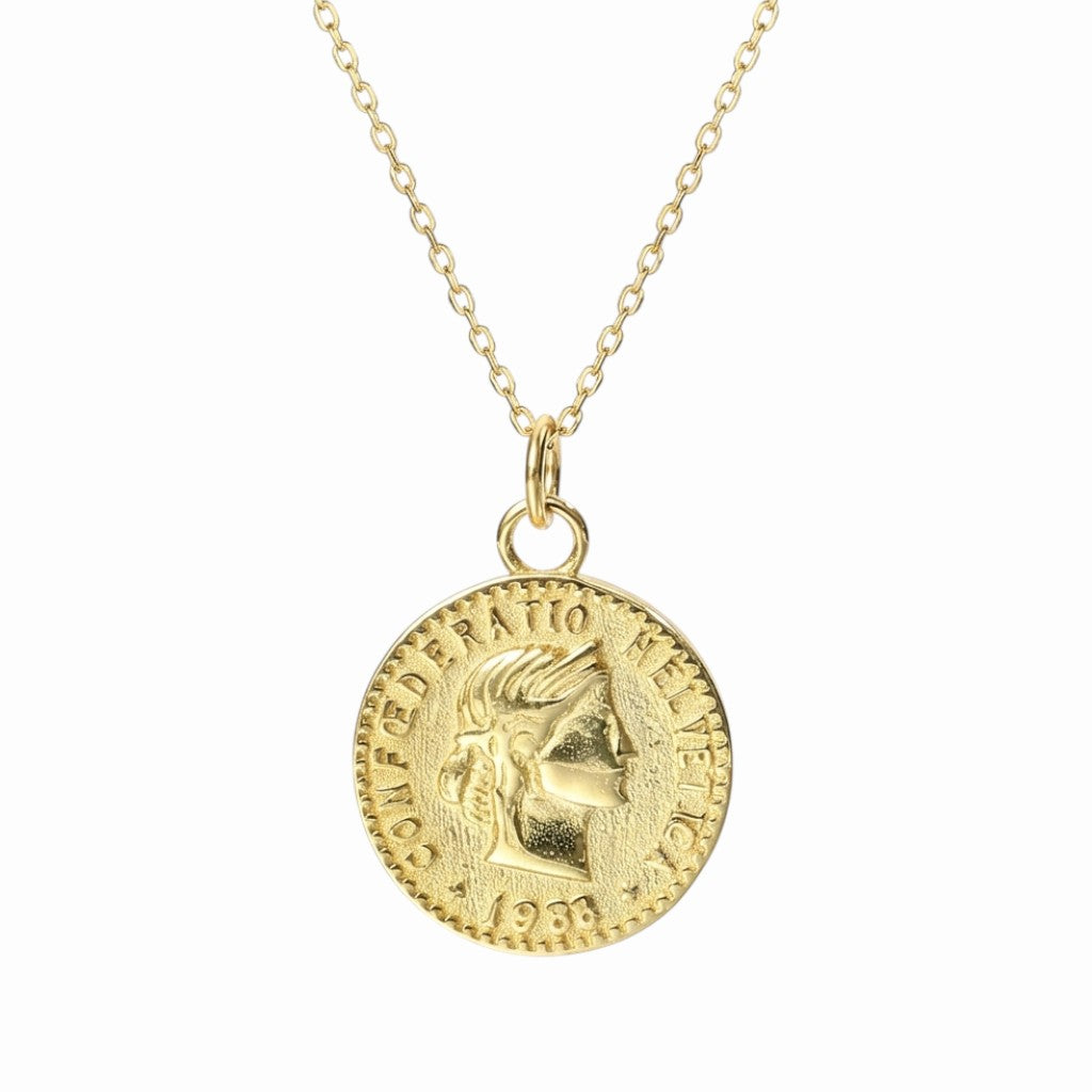 Pendentif Ethnique En Argent Sterling - Forme Ronde Avec Pièce De Monnaie - Occasion