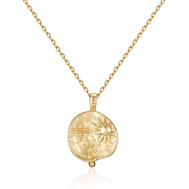 Collier soleil plaqué or