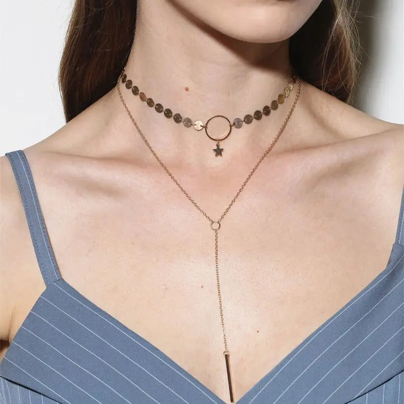 Collier étoile ras de cou