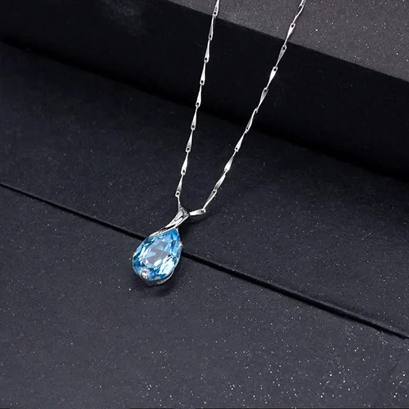 Pendentif aigue marine goutte