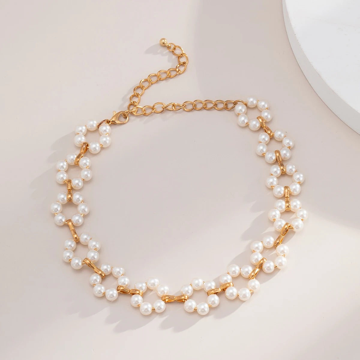 Collier perle fleur
