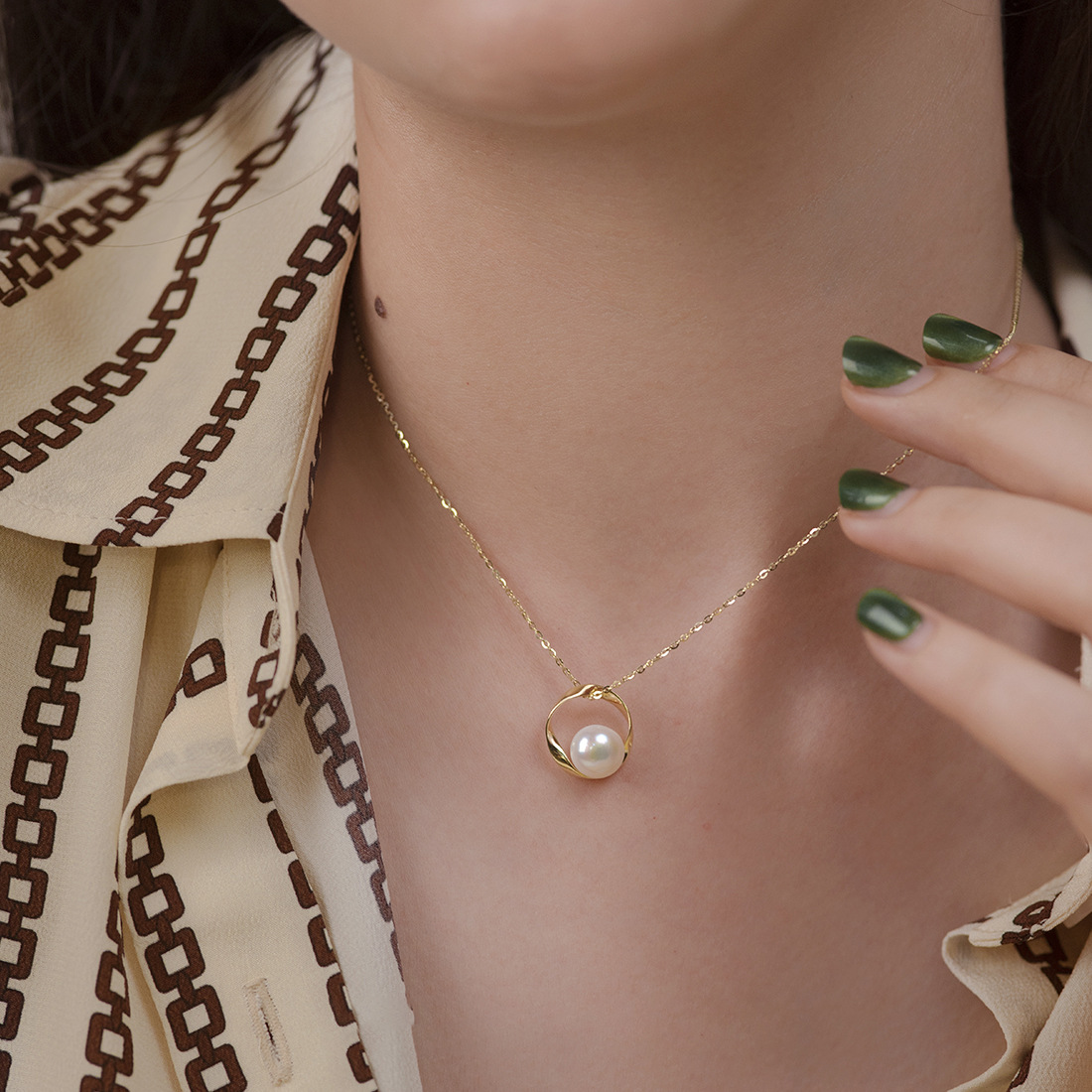 Collier perle plaqué or