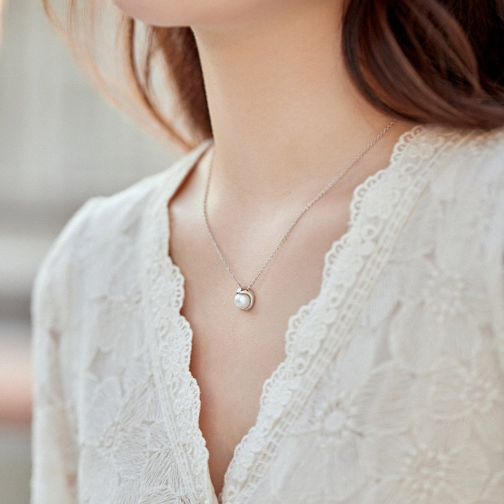 Collier Rond avec Perle Nacrée argent