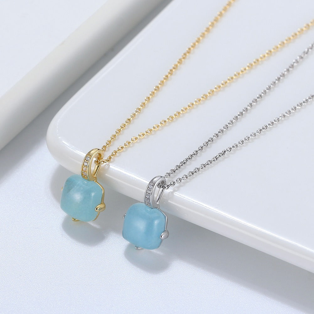 Collier aigue marine argent