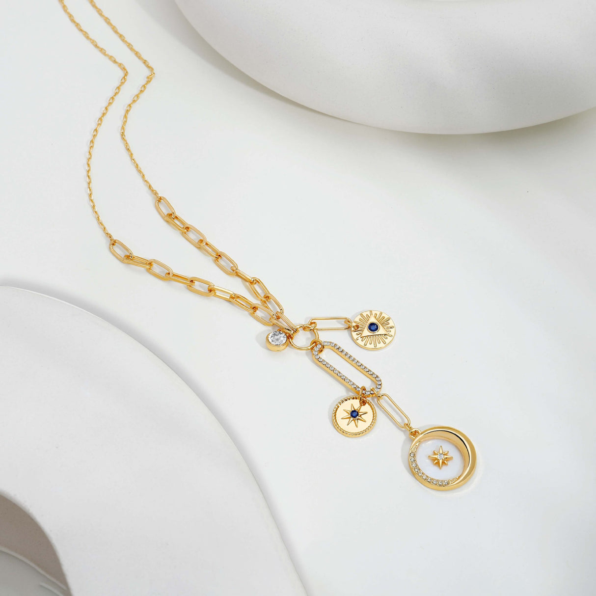 Pendentif lune et soleil