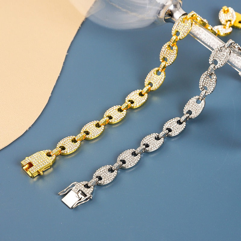 Collier grain de café scintillant