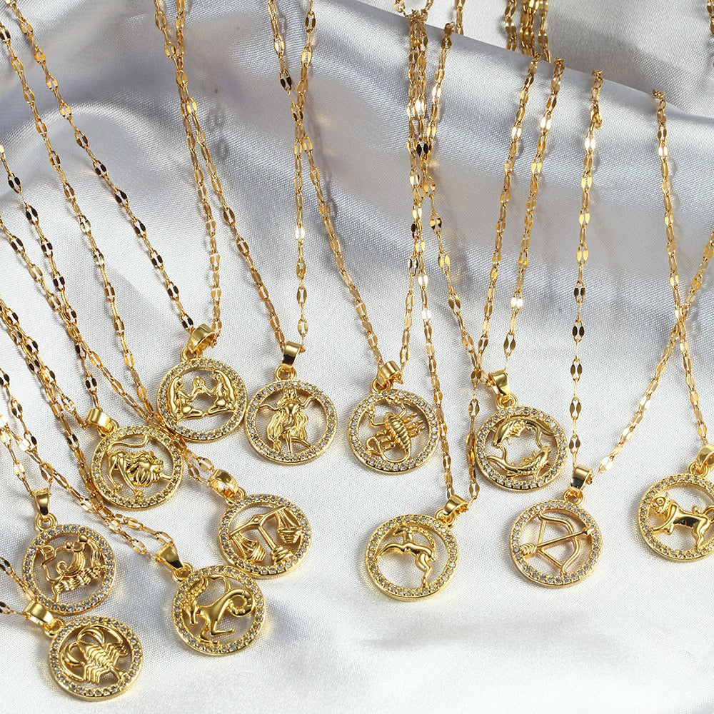 Collier signe astrologique doré