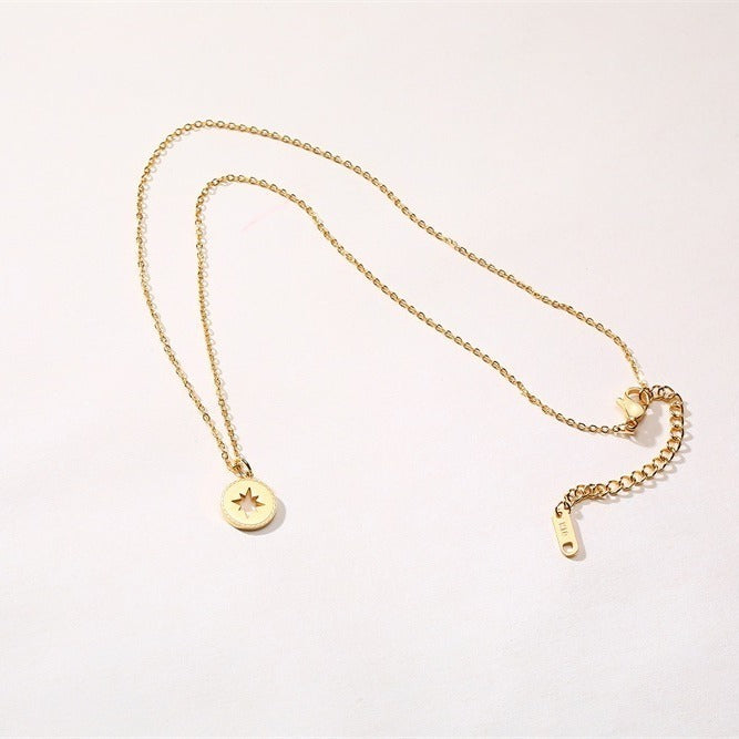 Collier boussole plaqué or