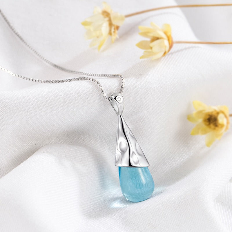 Collier Pendentif Femme Vintage Or Et Turquoise - Acier Inoxydable - Budget Beauté