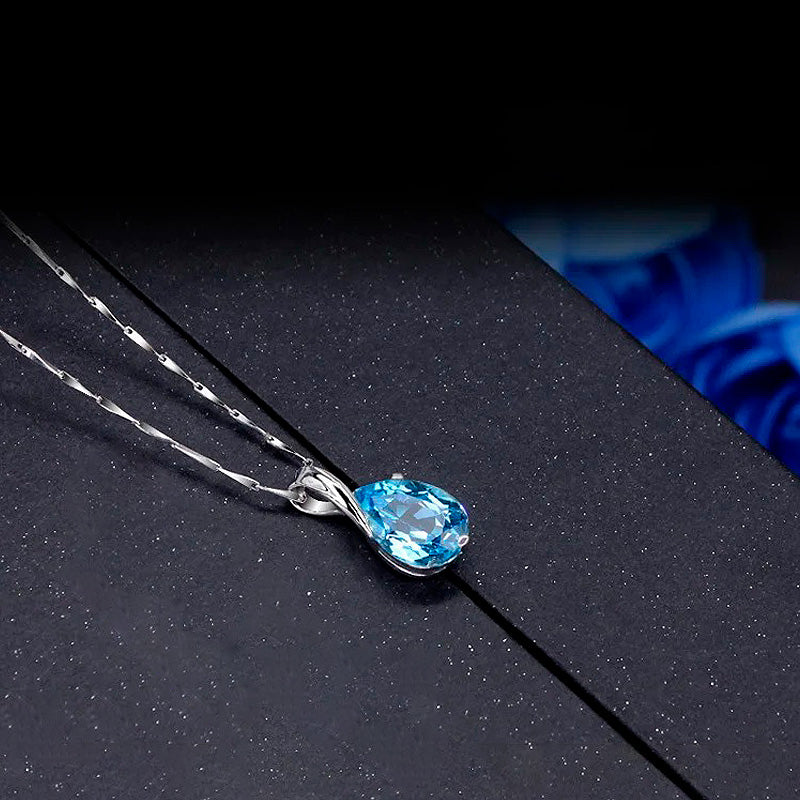 Pendentif aigue marine goutte