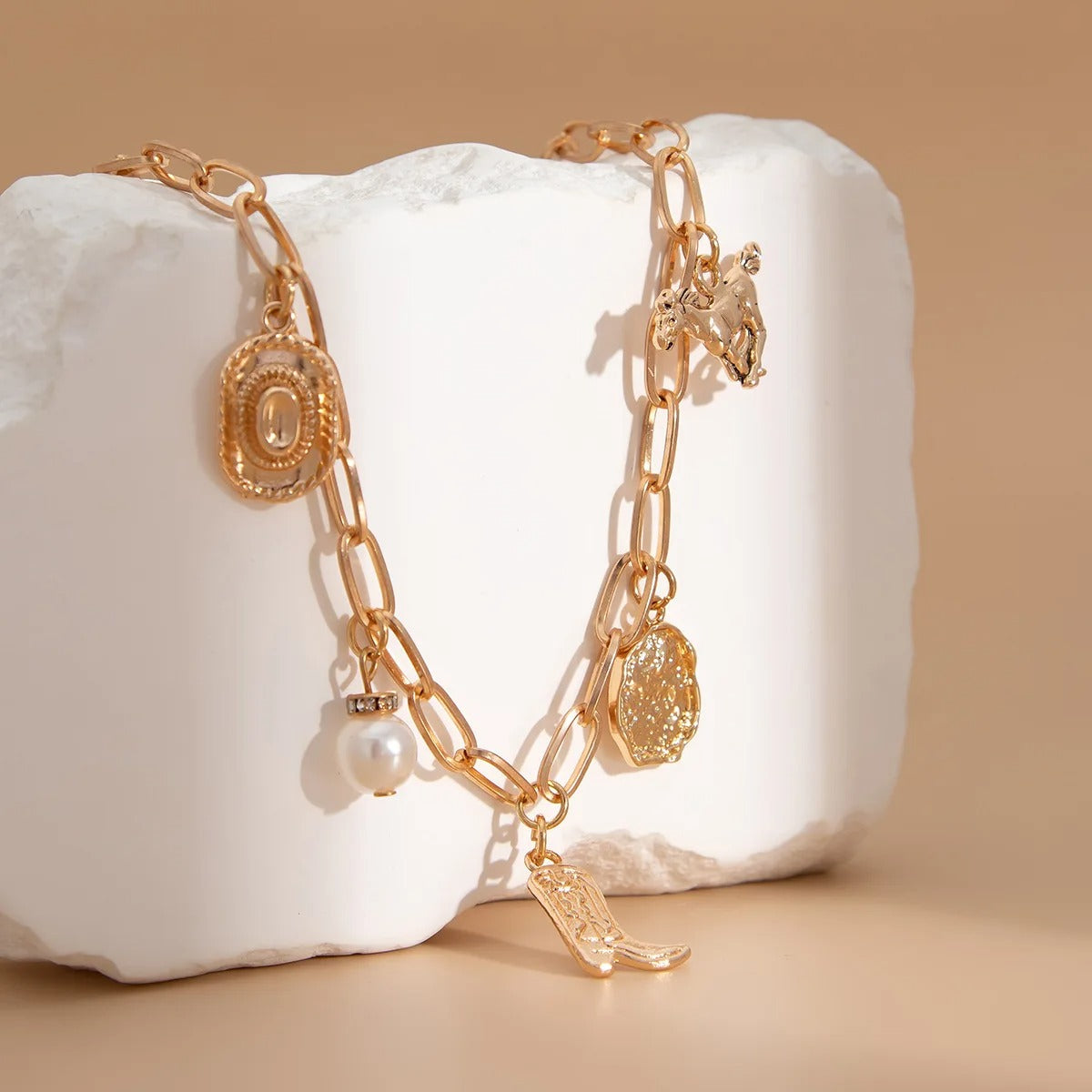 Collier pampilles cowboy et perle