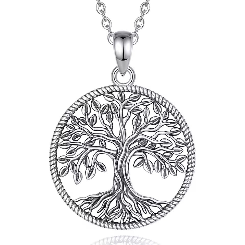 Collier argenté arbre de vie éternel