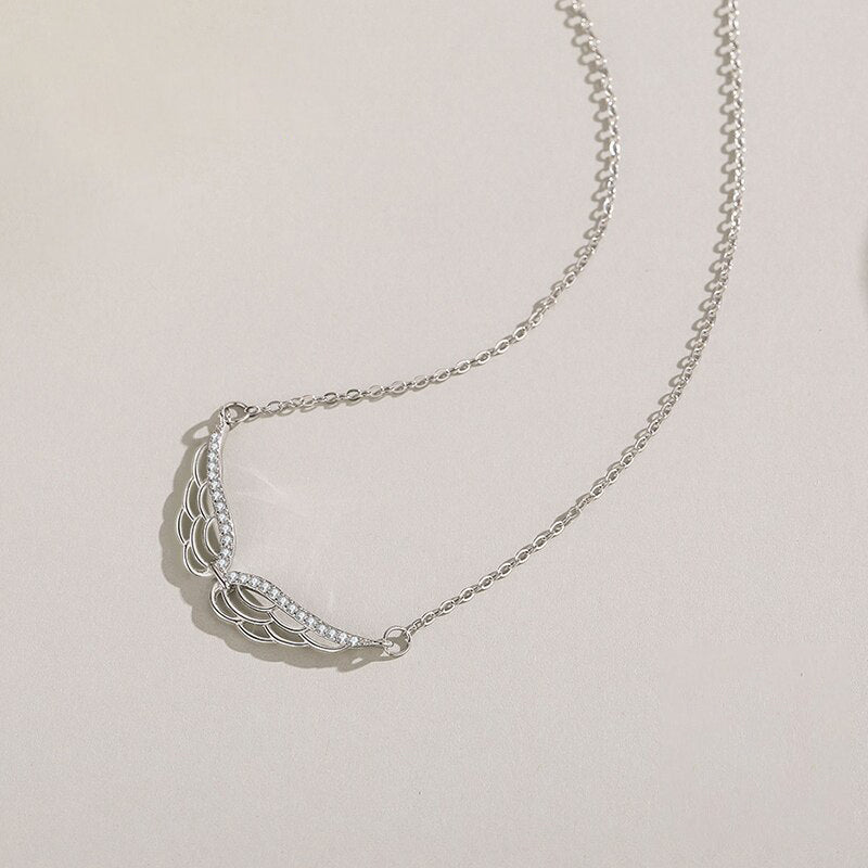 Collier ange argent zircon