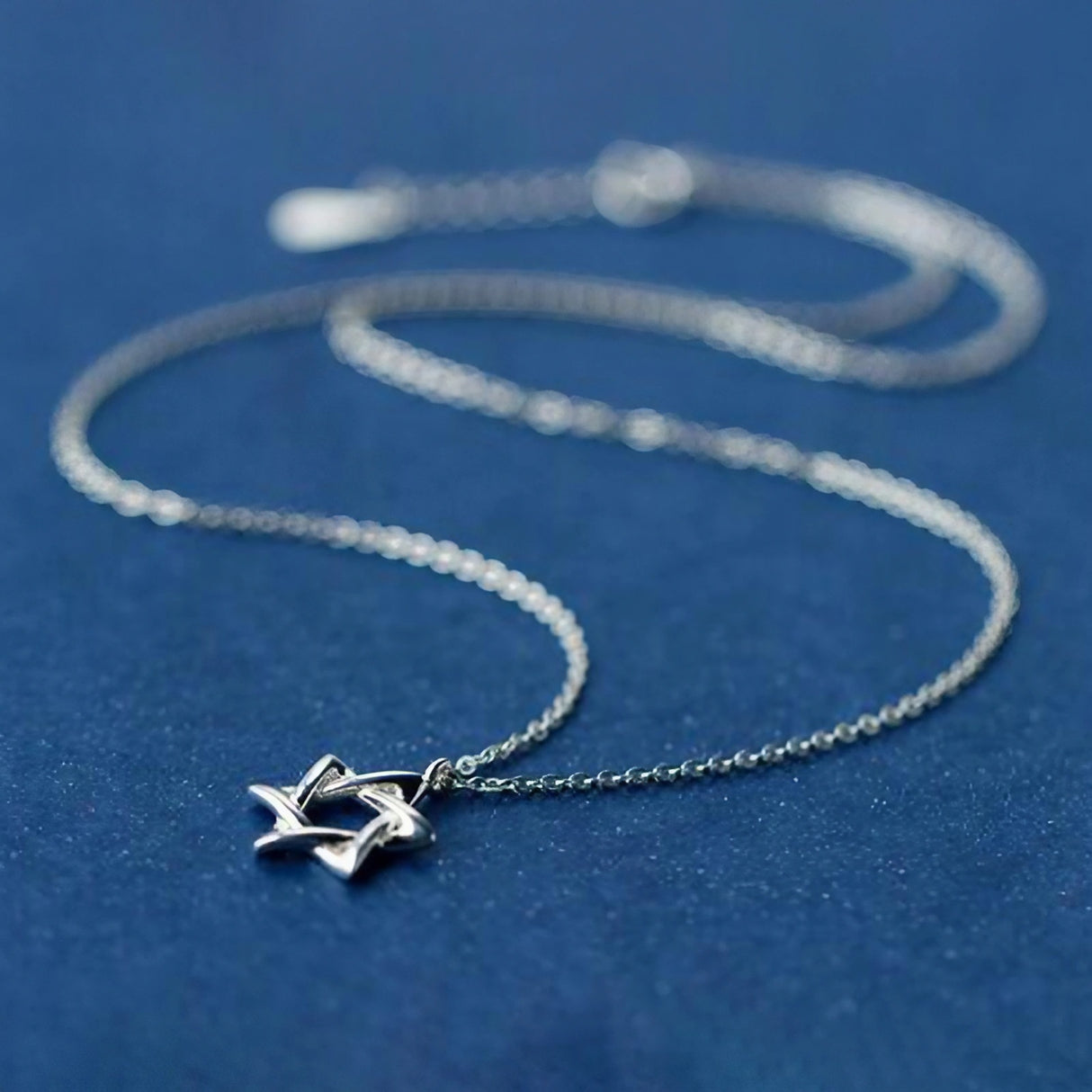 Pendentif étoile David argenté