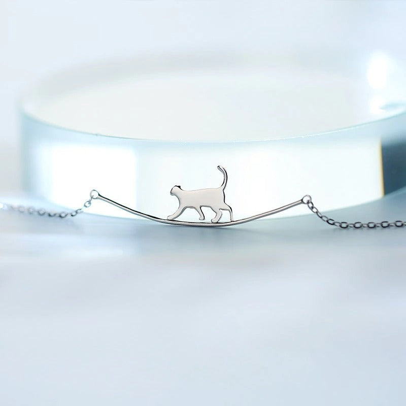 Collier femme pendentif chat