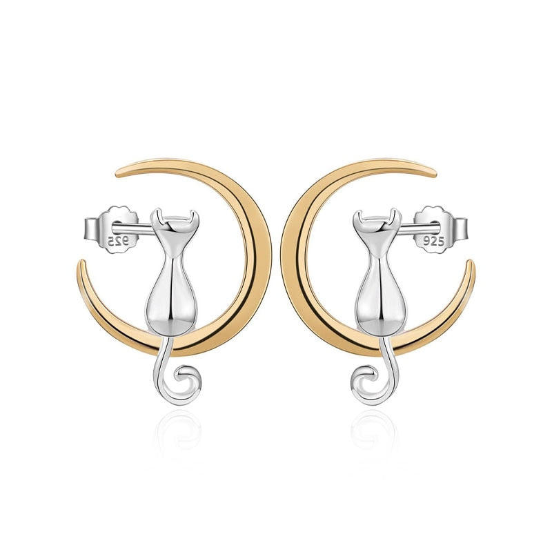 Collier pendentif chat or