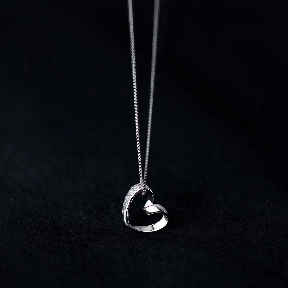 Collier cœur amoureux argent