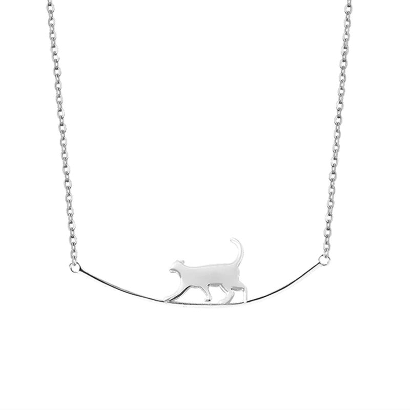 Collier femme pendentif chat