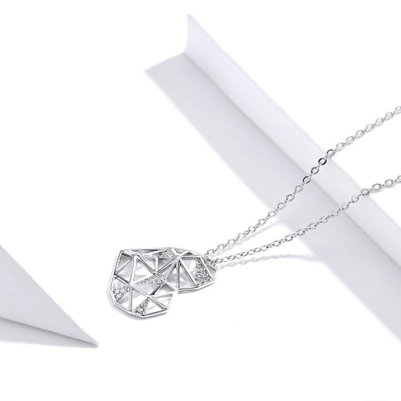 Collier cœur origami