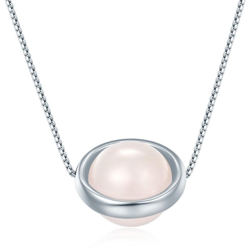 Pendentif quartz rose argent