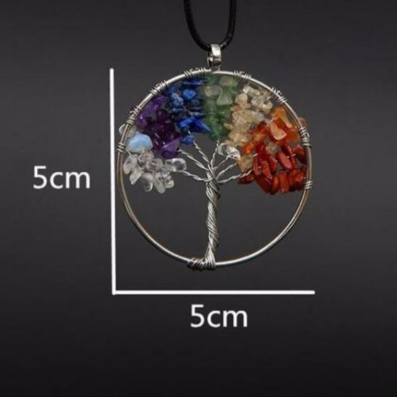 Pendentif arbre de vie 7 chakras