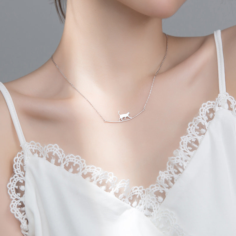 Collier Femme Pendentif Chat