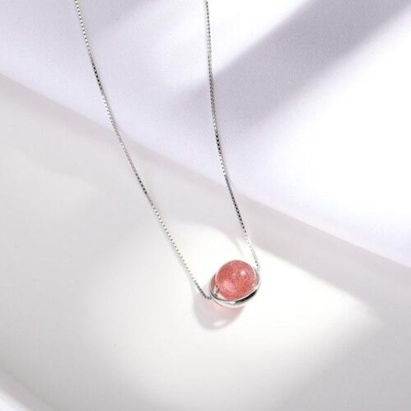Collier quartz rose brute