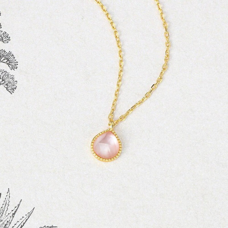 Collier quartz rose or