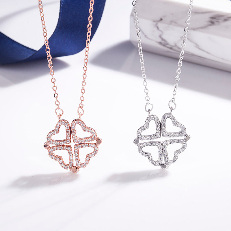 Collier trèfle cœur