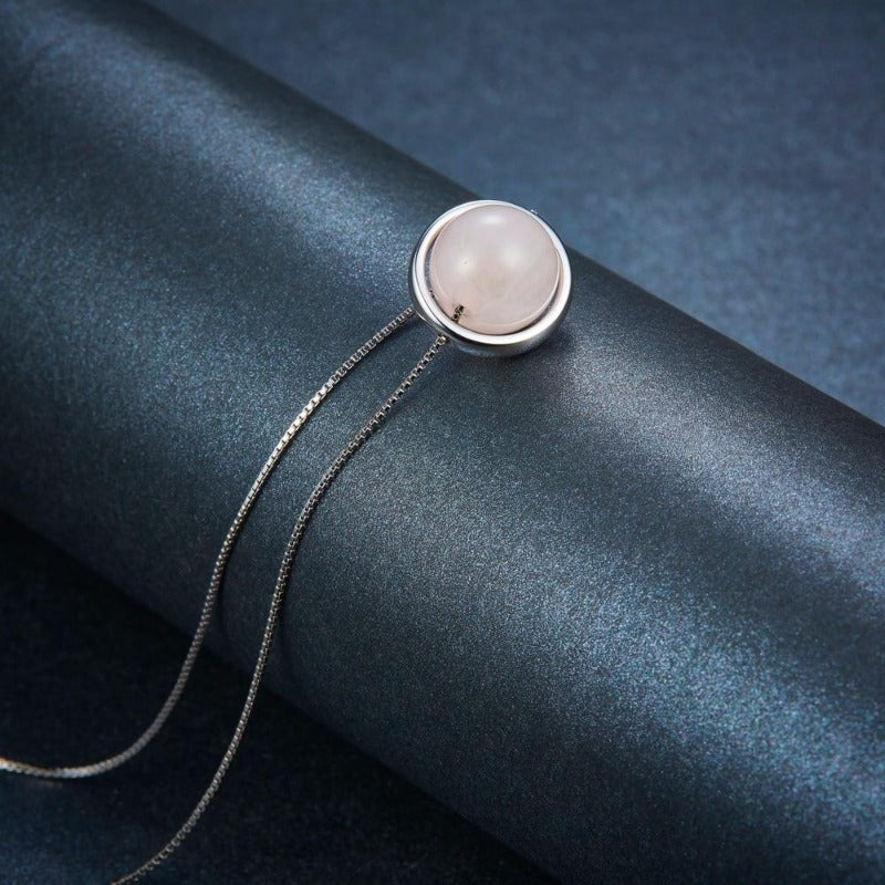 Pendentif quartz rose argent