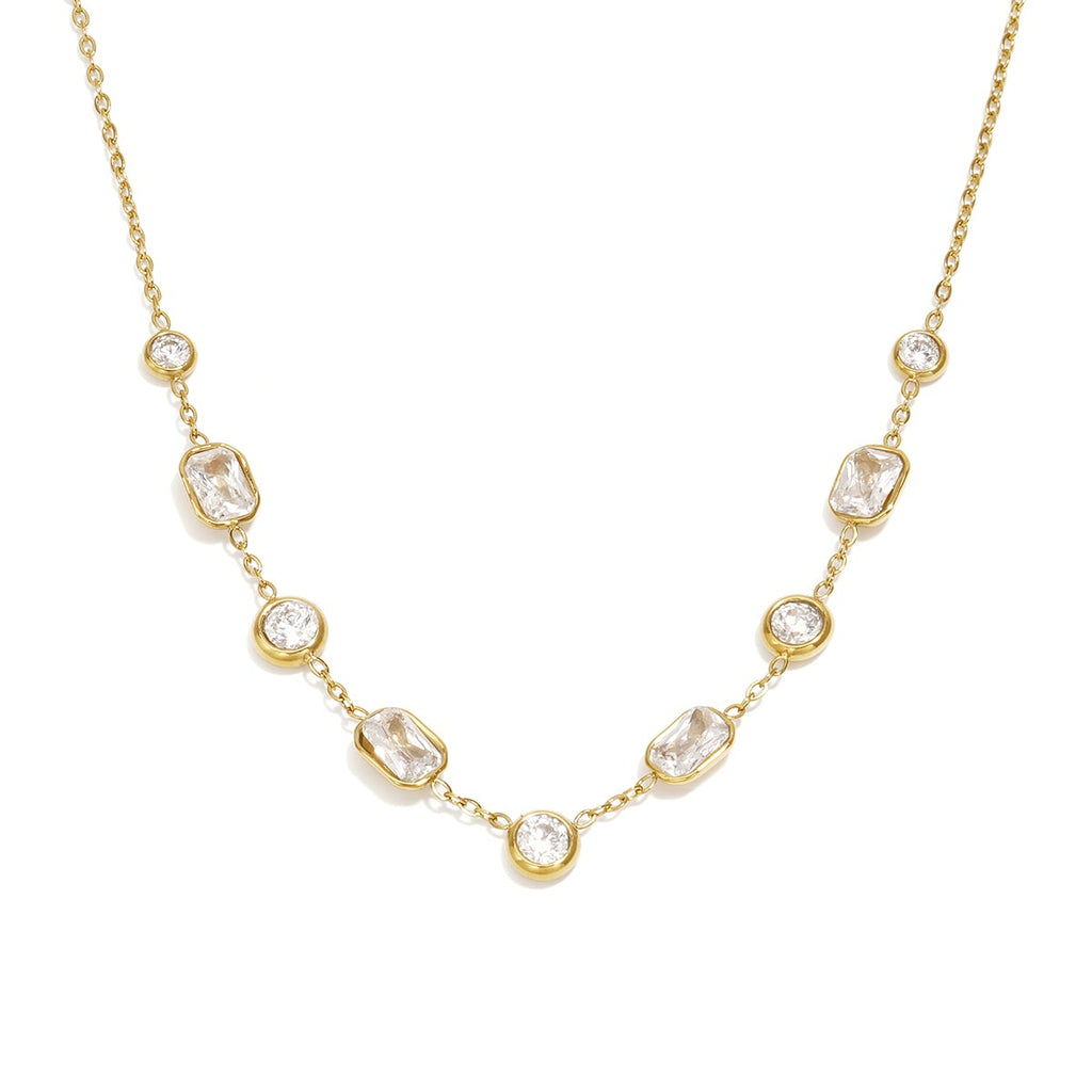 Colliers pendentifs en acier inoxydable, forme géométrique, collection simple et décontractée pour femmes