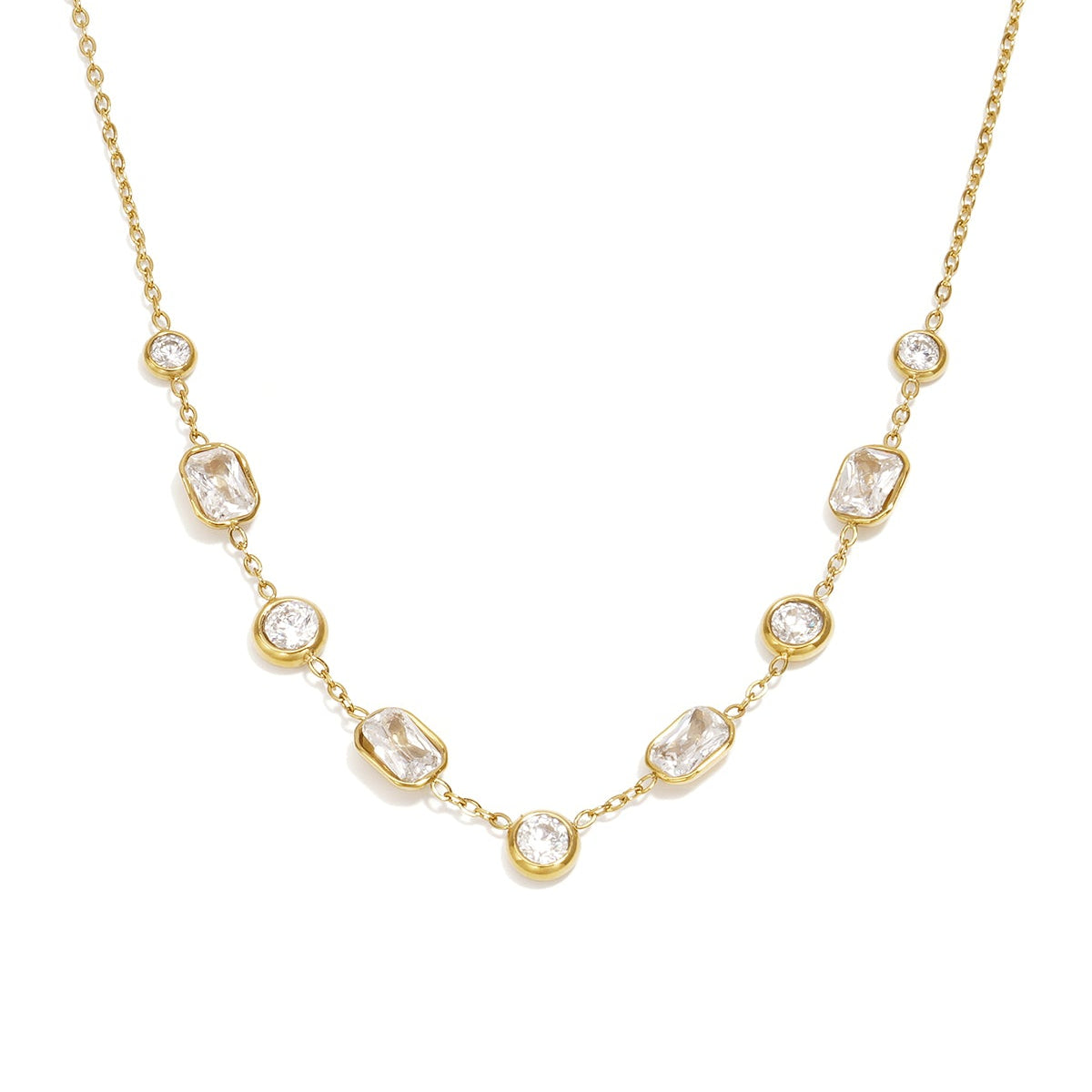 Colliers pendentifs en acier inoxydable, forme géométrique, collection simple et décontractée pour femmes