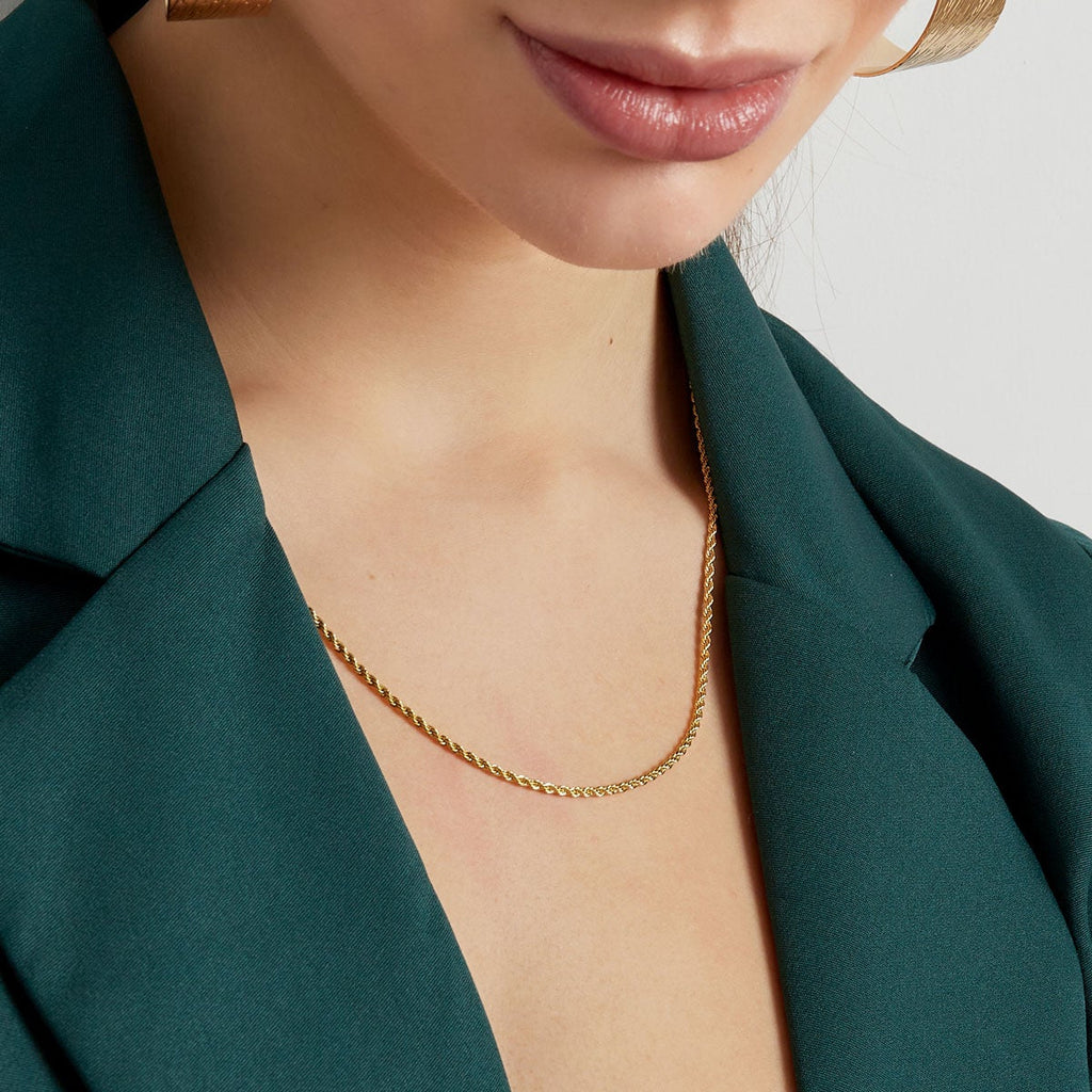 Collier torsadé fin - doré-2.0MM