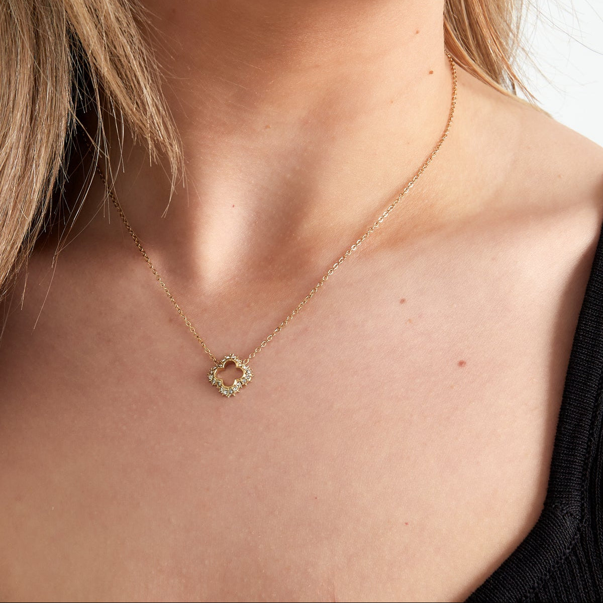 collier trèfle diamant