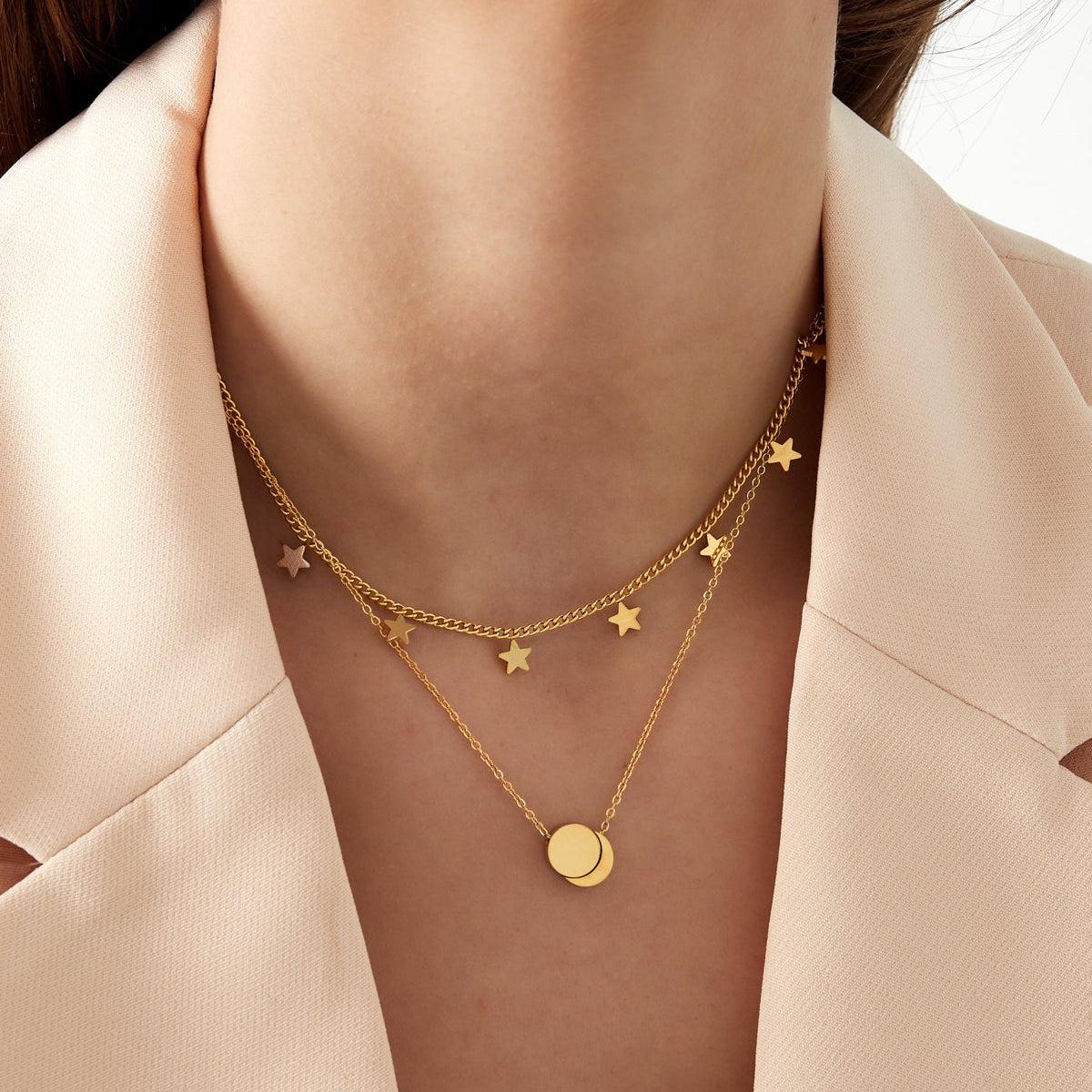 collier double étoile