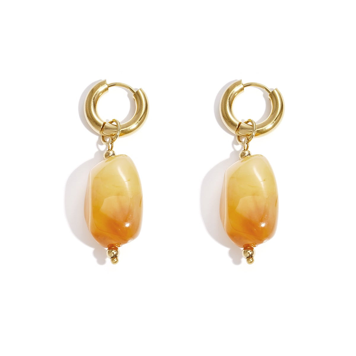 Boucles d'oreilles avec perles organiques