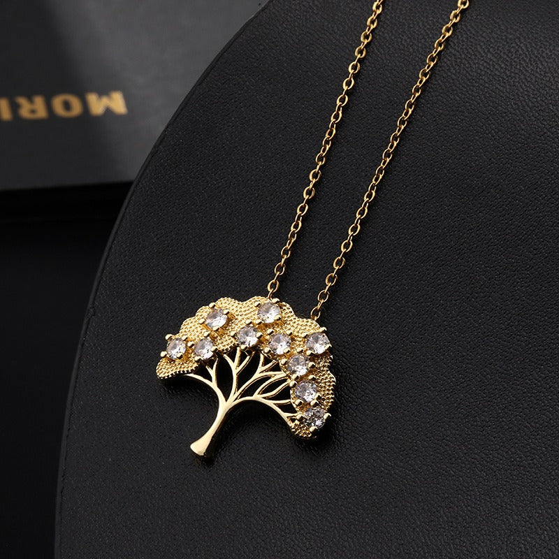 Collier arbre de vie plaqué or