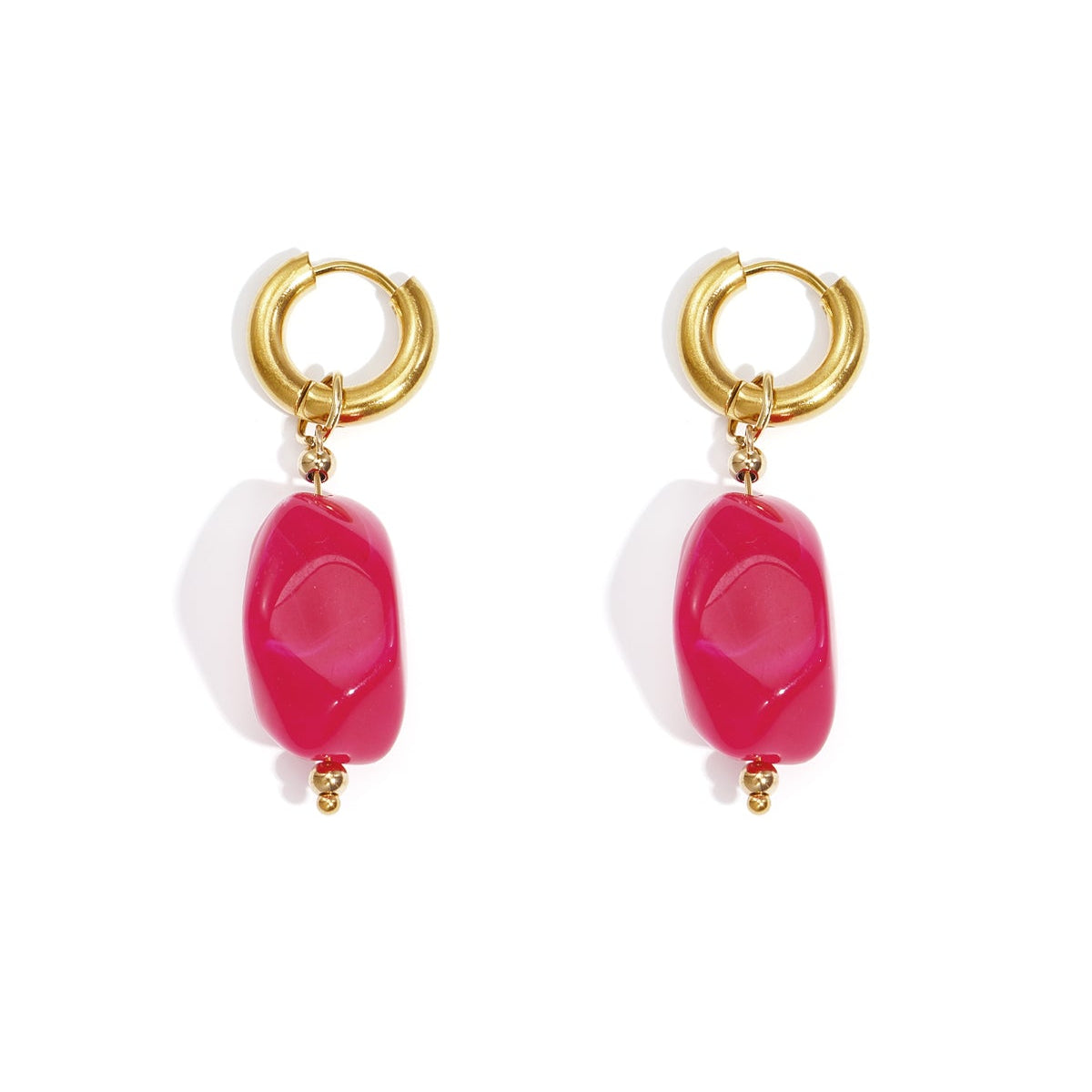Boucles d'oreilles avec perles organiques