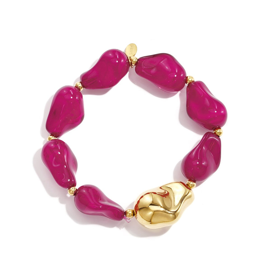Bracelets en acier inoxydable à perles, forme irrégulière, collection décontractée et simple pour femmes