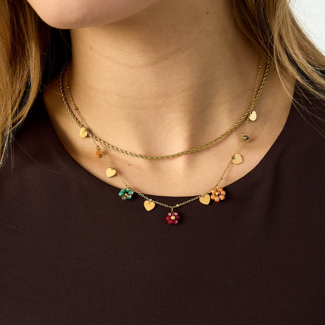 Colliers pendentifs en acier inoxydable Fleur Casual Daily Simple Série Bijoux pour femmes