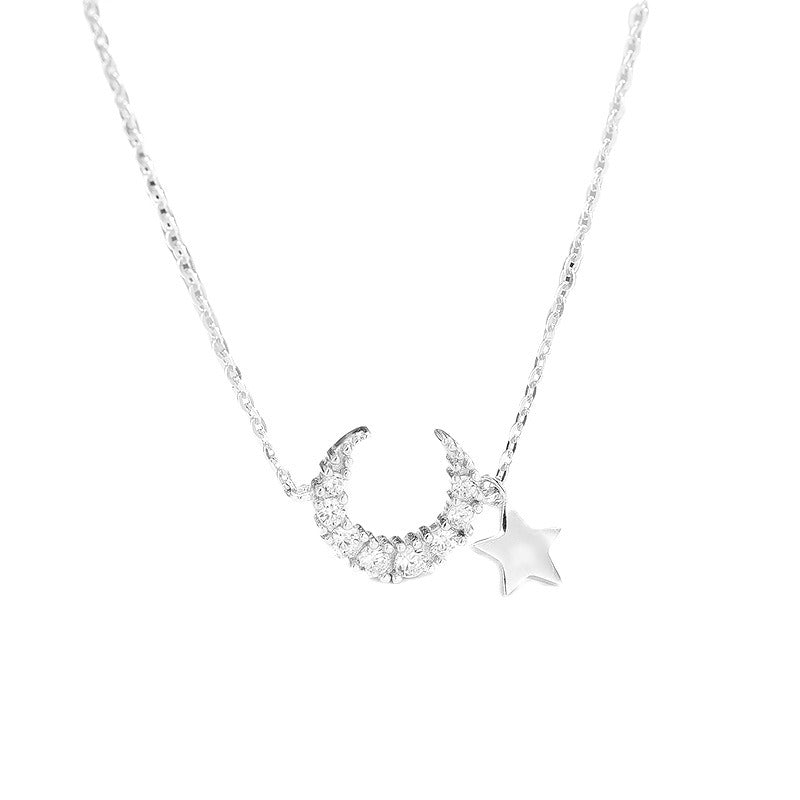 Collier lune inversée argent