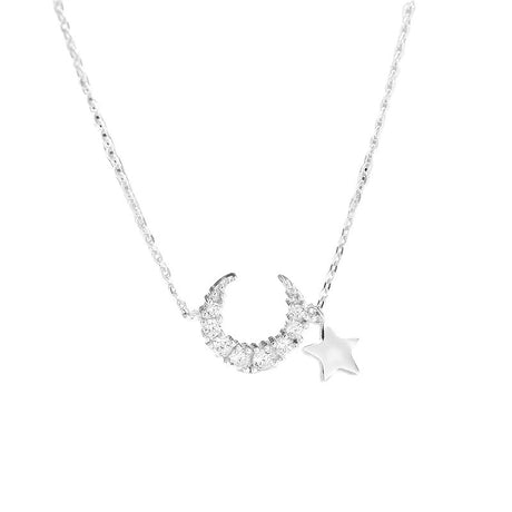 Collier lune inversée argent